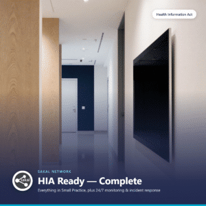Sakal Network HIA Ready Complete — managed HIA compliance with 24/7 monitoring and incident response
