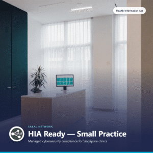 Sakal Network HIA Ready Small Practice — managed cybersecurity compliance for Singapore clinics